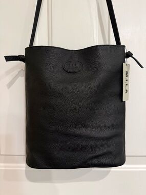 M.I.L.A. Made in Los Angeles Jackie Crossbody Bag NWT Italian Pebble Leather
